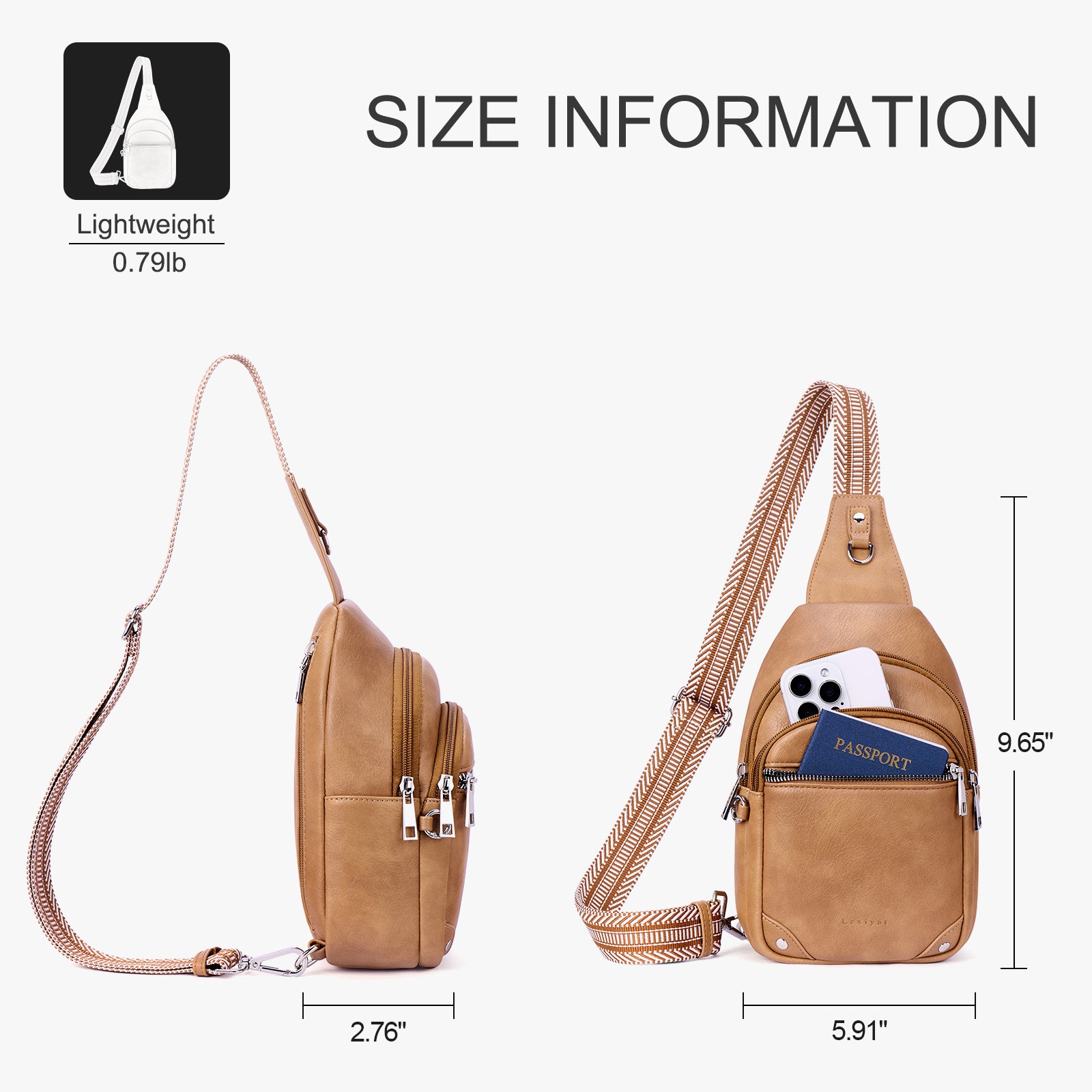 Camel  crossbody bag details | color:Camel