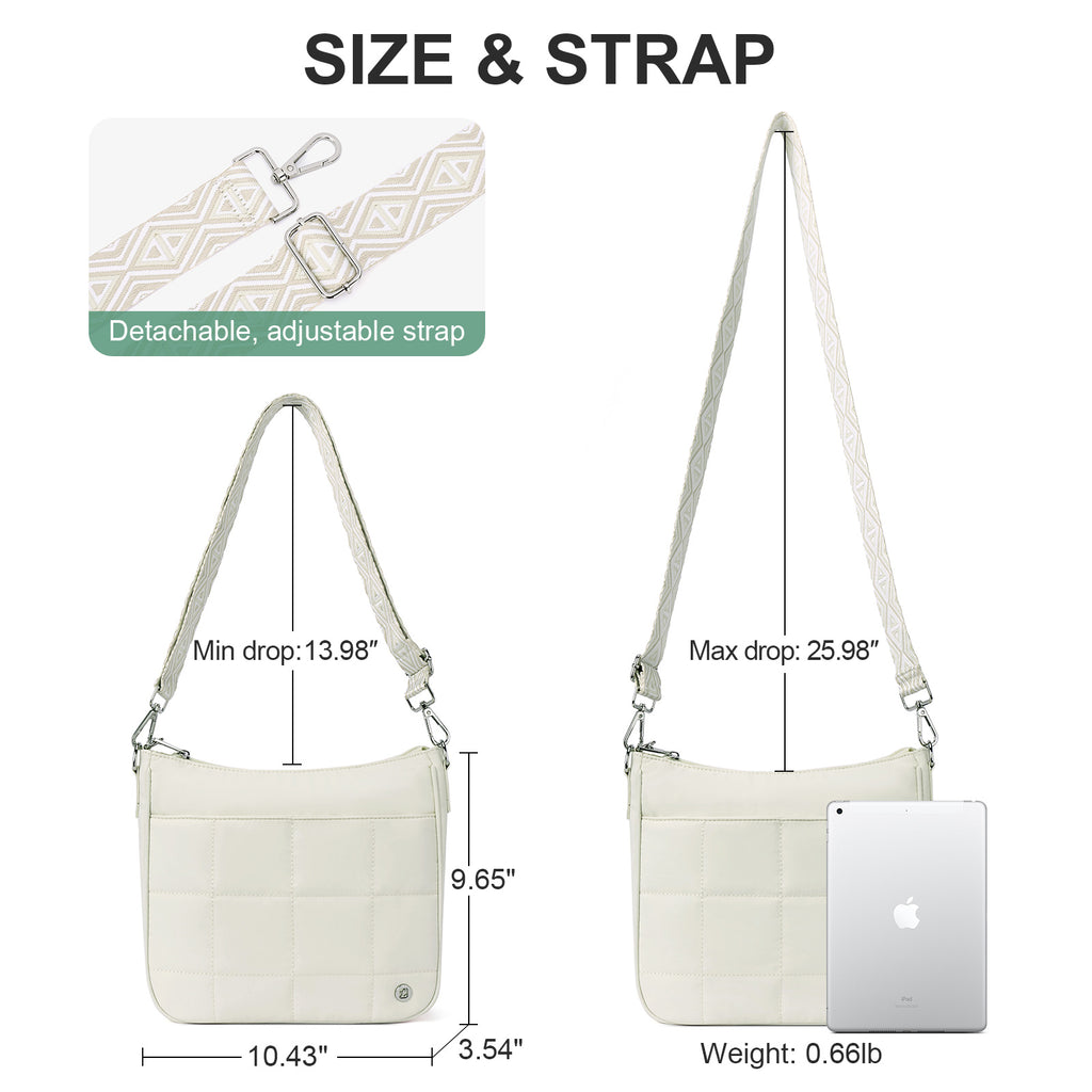 White crossbody bag details | color:White