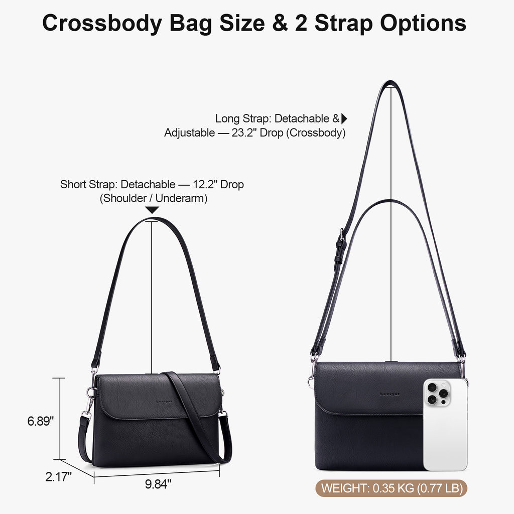 Black crossbody bag details | color:Black