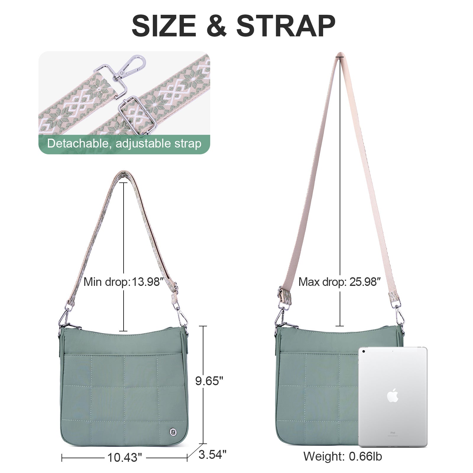 Green crossbody bag details | color:Green
