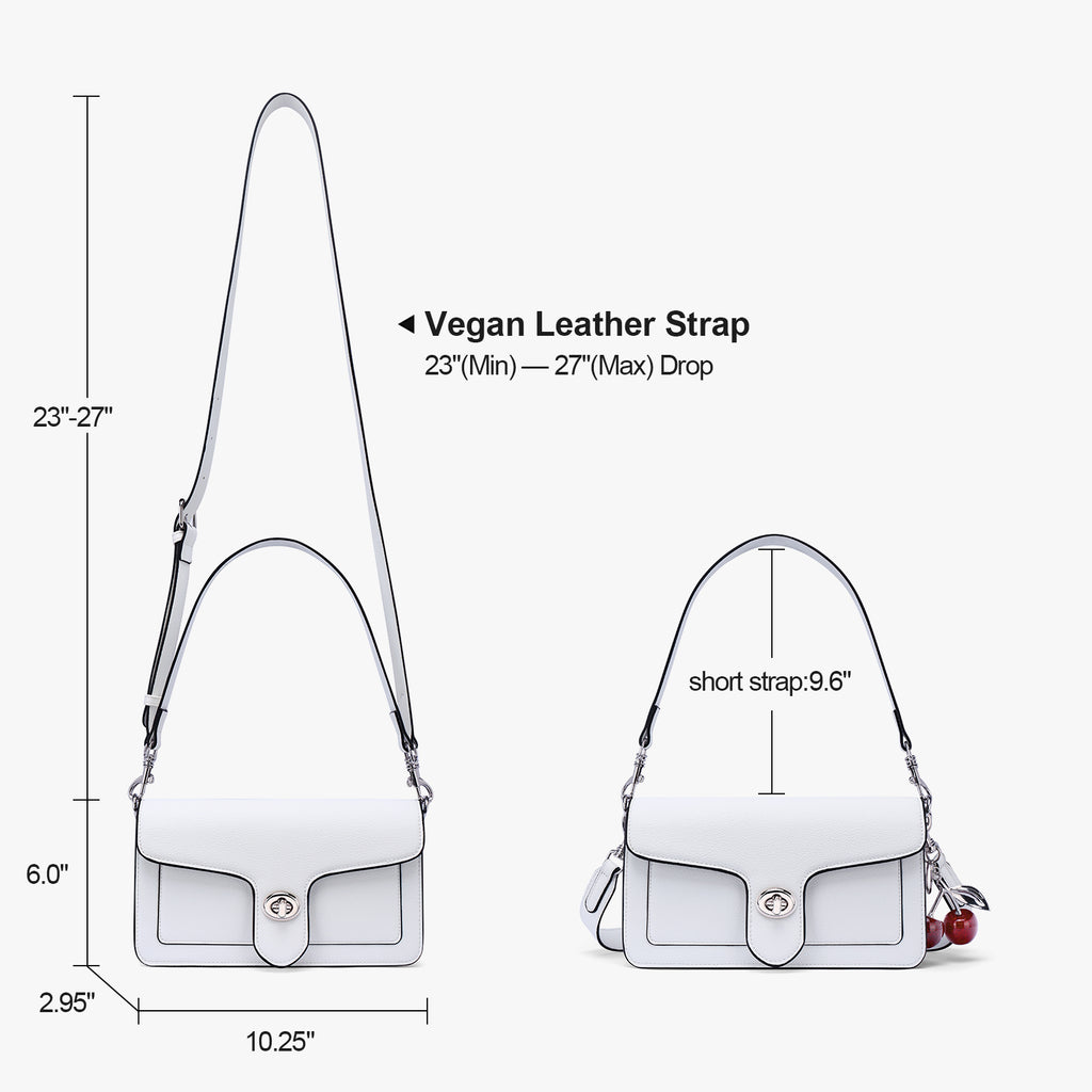 White crossbody bag details | color:White