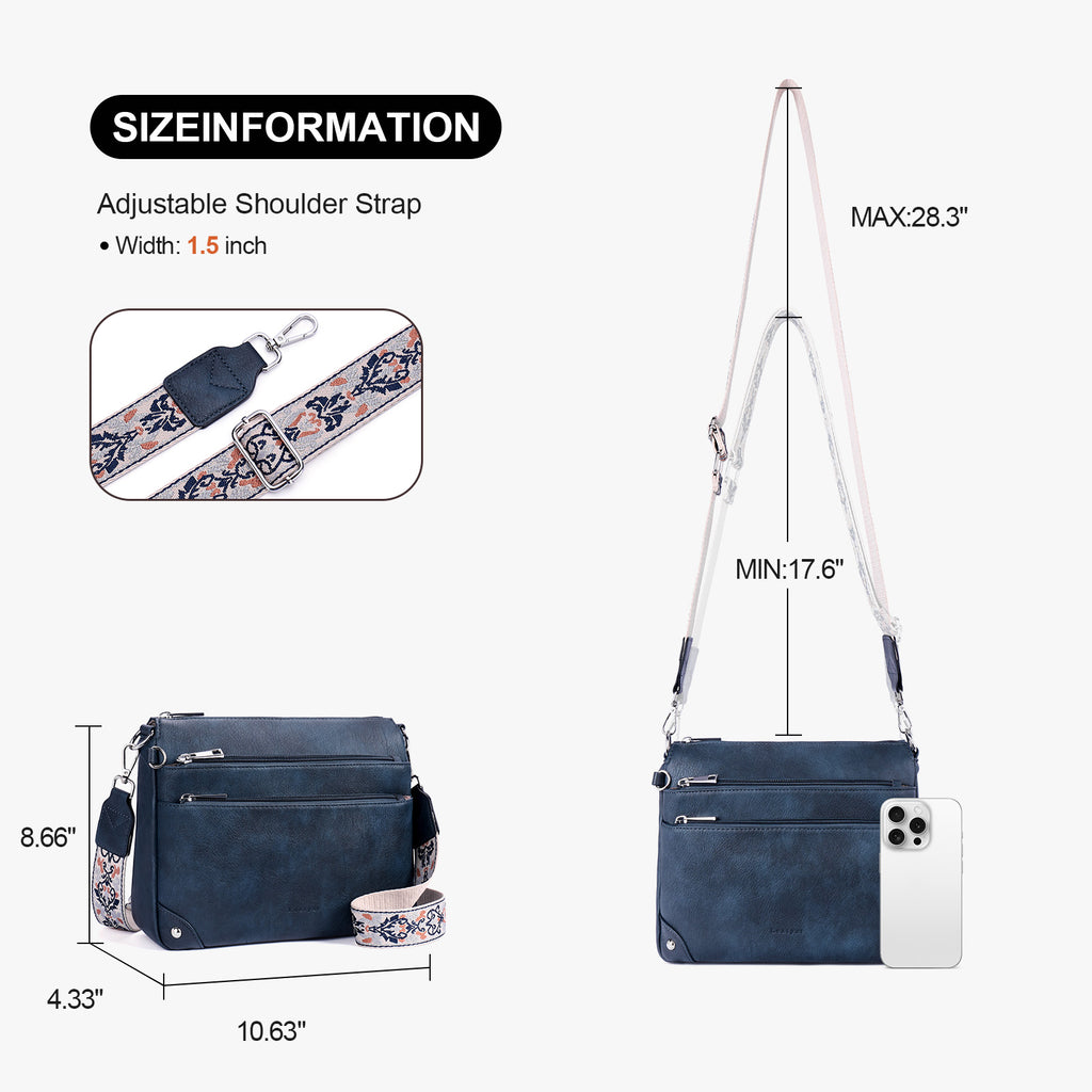 Blue crossbody bag details | color:Blue
