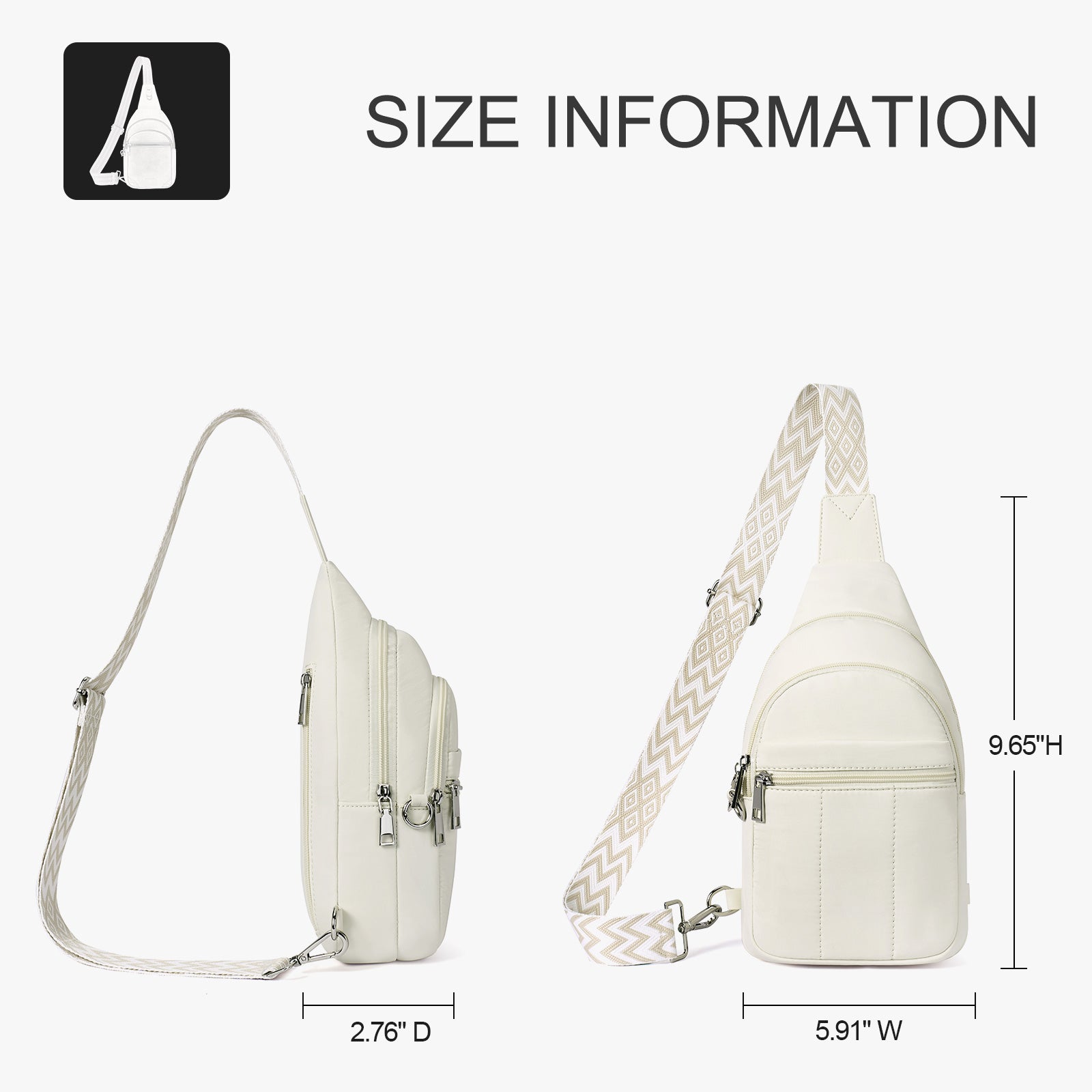 White crossbody bag details | color:White