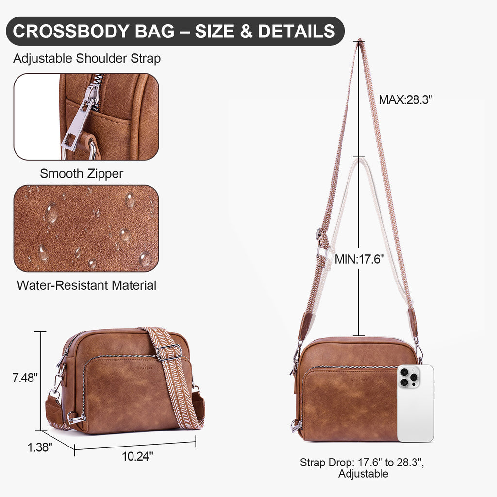 Brown crossbody bag details | color:Brown