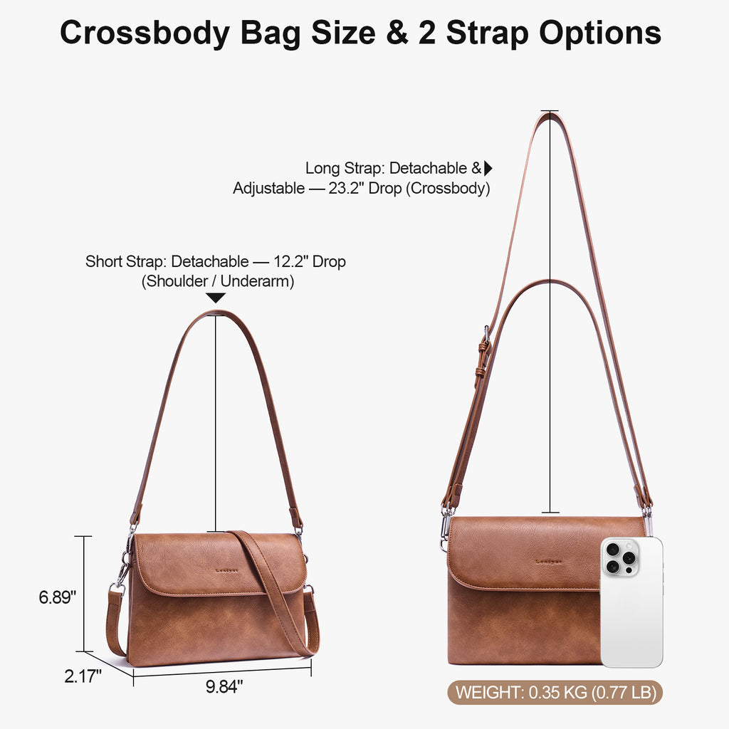 Brown crossbody bag details | color:Brown