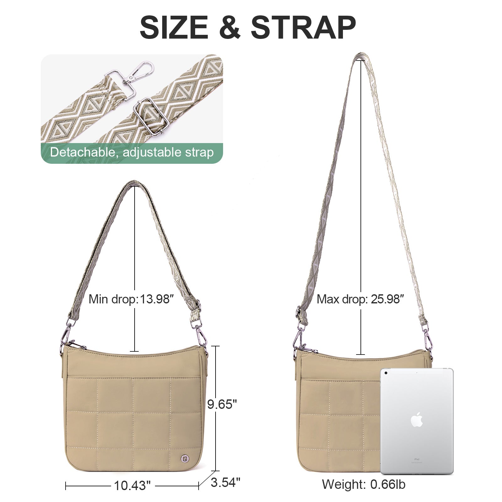 Khaki crossbody bag details | color:Khaki 