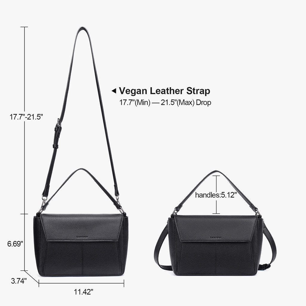 Black crossbody bag details | color:Black
