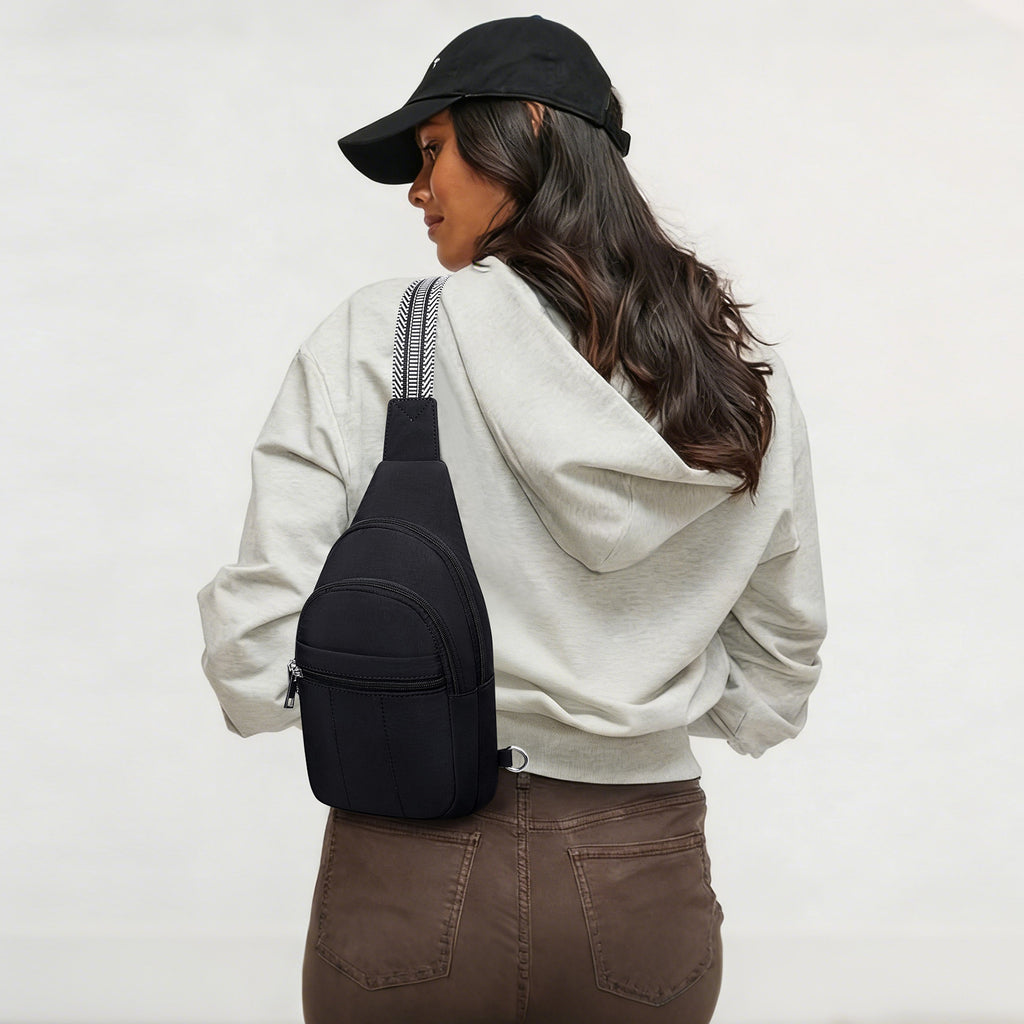 Black crossbody bag model view | color:Black