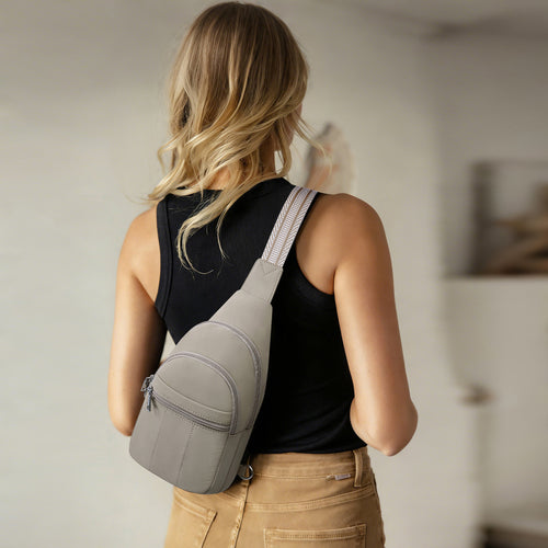 Grey crossbody bag model view | color:Grey
